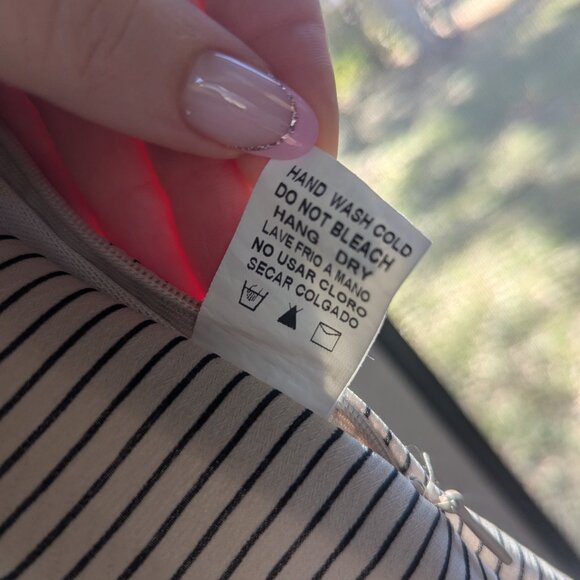 Clad and Cloth - Stripe Maxi Dress - Cream & Black - US Size M - Picture 9 of 11